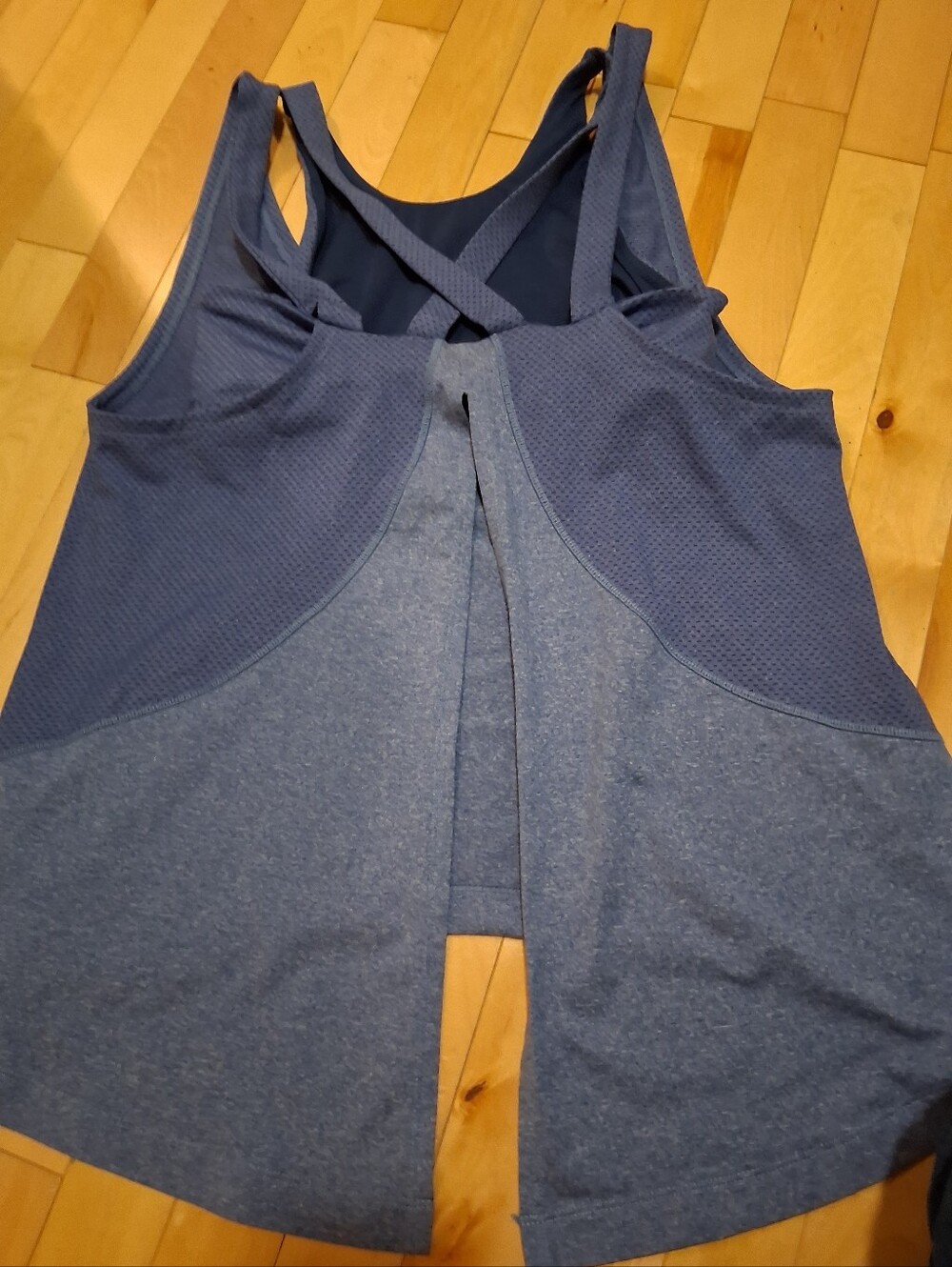 Lole Blue Racerback Mesh-Back Sports Tank - Picture 2 of 4
